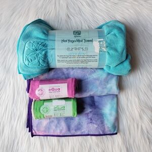 Manduka, Apana, and Maji Sports Hot Yoga Mat & Hand Towels